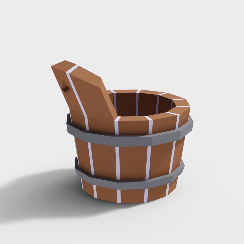 Rustic Wooden Barrel 3D model