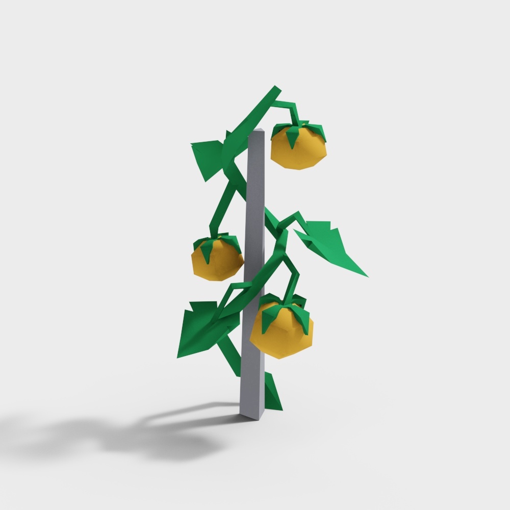 Artistic Low-Polygon Sunflower 3D Model – Paper Texture