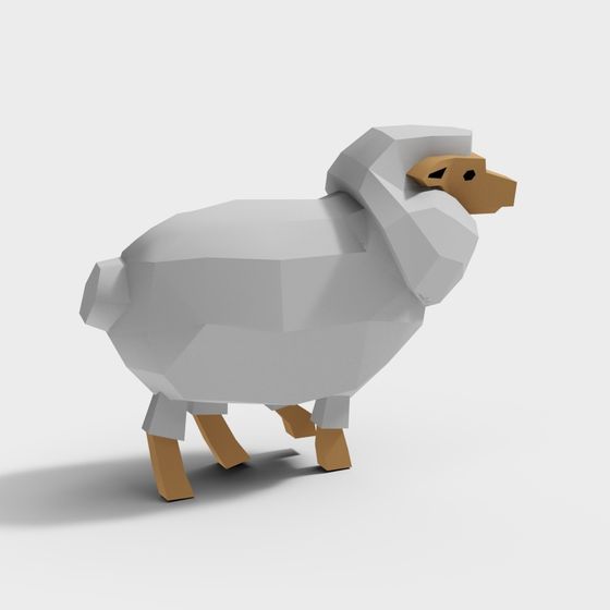 Low Poly Sheep 3D Model for Creative Projects