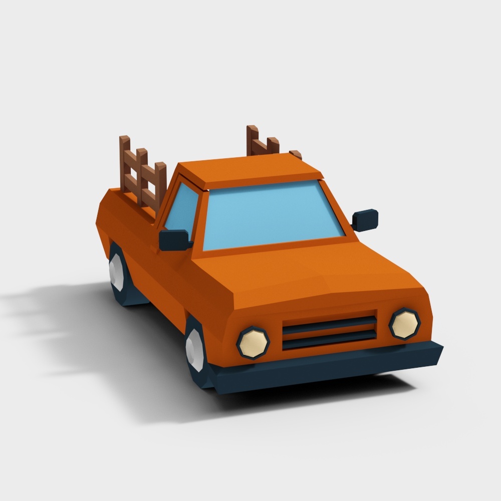 Stylish Low-Poly Pickup Truck 3D model
