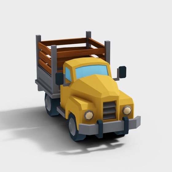 Fun Low-Poly Truck 3D Model