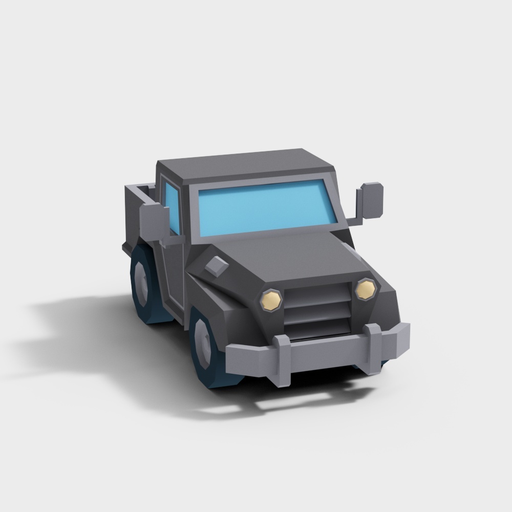 Low-Poly Military Truck 3D Model – Sci-Fi Inspired Design
