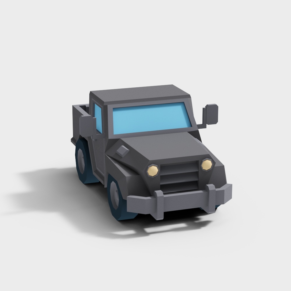 Low-Polygon Military Truck 3D Model – Sci-Fi Military Design