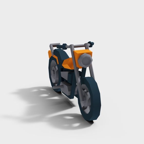 Sleek Low Polygon Motorcycle 3D Model