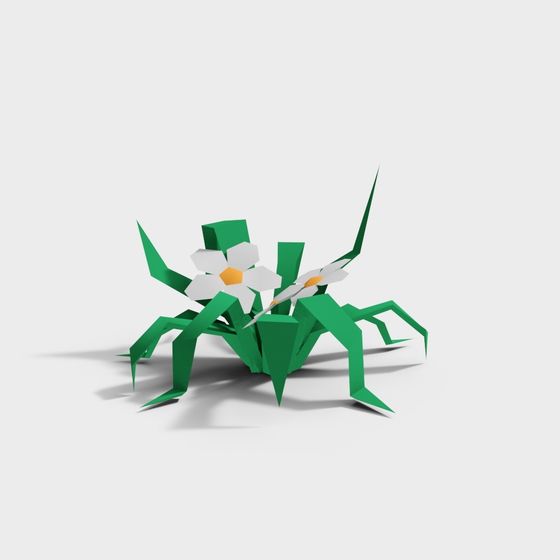 Low Poly Paper Art Spider 3D model