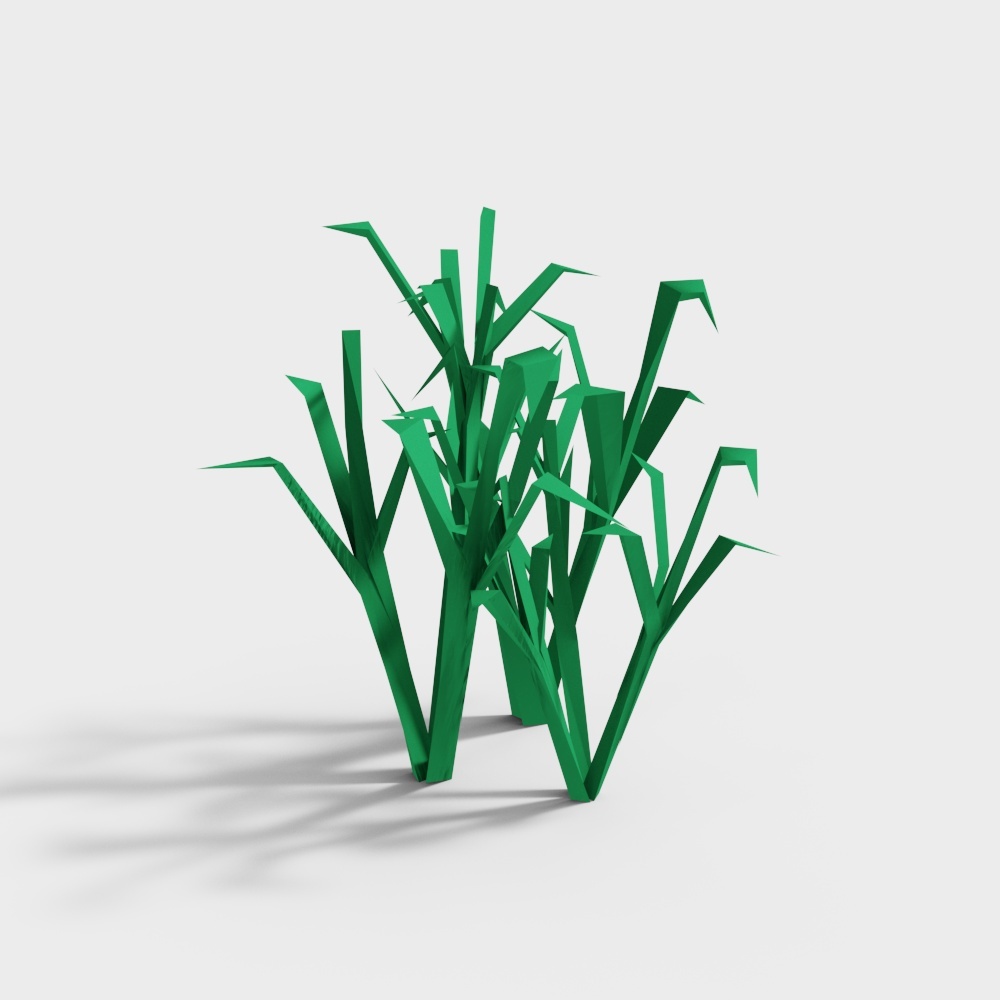 Lush Grass Patch 3D Model – Low-Poly Green Grass