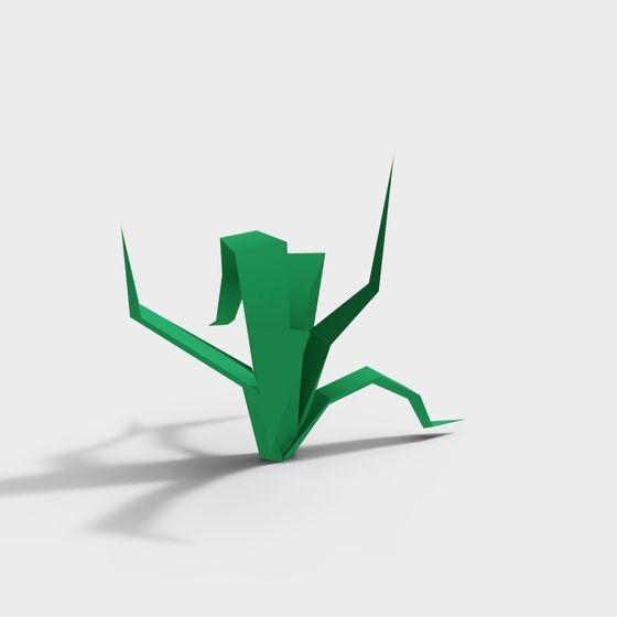 Origami Frog 3D model