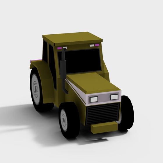 Stylish Retro Low-Poly Truck 3D Model