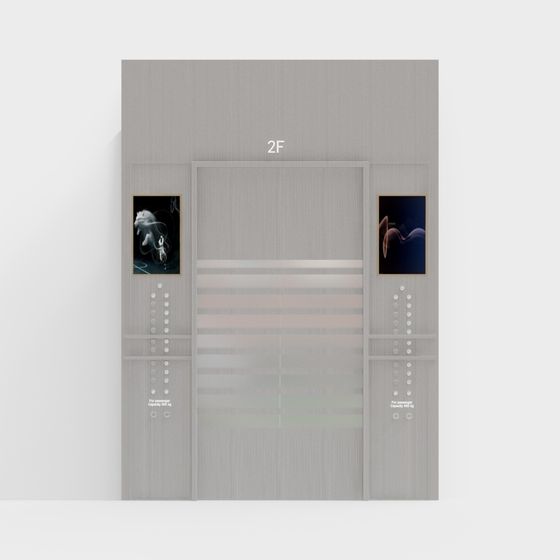 Futuristic Elevator Door 3D model