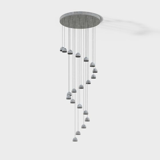 Suspended Raindrop Chandelier 3D model
