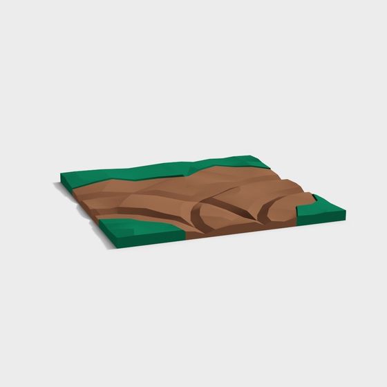 Low-Poly High-Detail 3D Hill Model for Landscapes