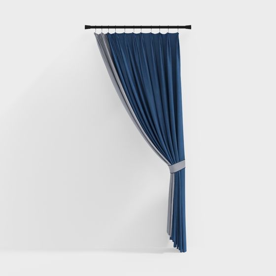 Elegant Low-Poly Curtain 3D Model for Modern Interiors