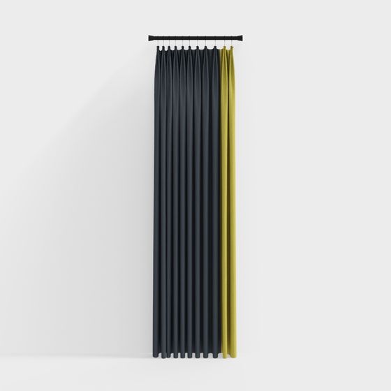 Elegant Low-Poly Curtain 3D model for Contemporary Spaces