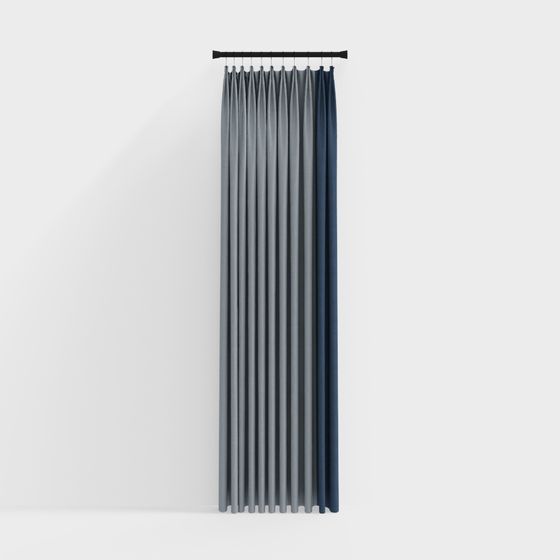 Elegant Low-Poly Curtain 3D model for Modern Interiors
