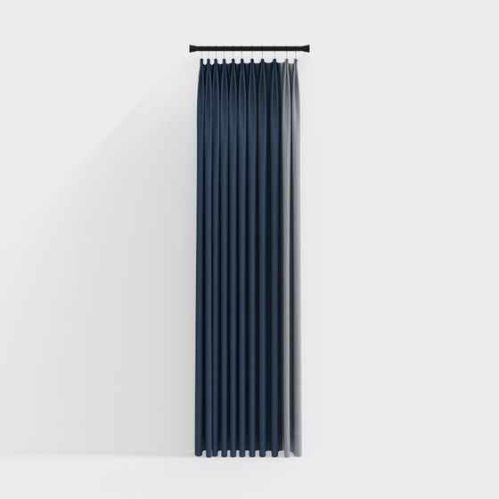 Elegant Low-Poly Curtain 3D Model for Contemporary Spaces