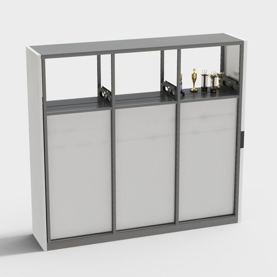 Sleek Showcase 3D model for Modern Interiors