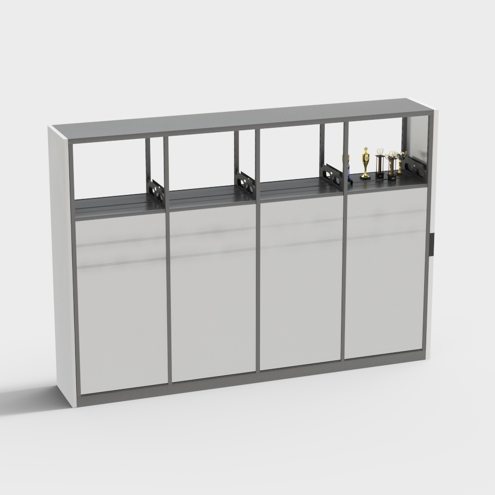 Trophy rack fixed with 4 sections