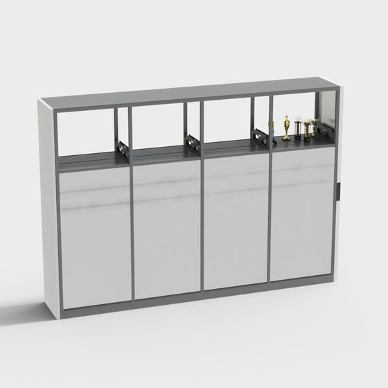 Elegant Gray Trophy Rack 3D Model
