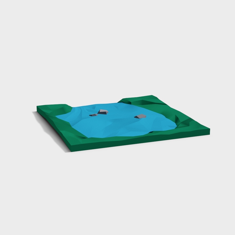 Lake Enchanted 3D Model – Low-Poly Natural Scene