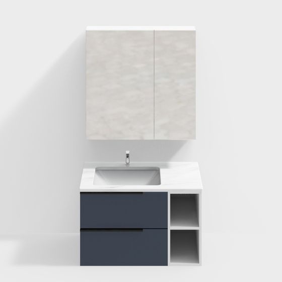Modern Minimalist Bathroom Cabinet 3D model