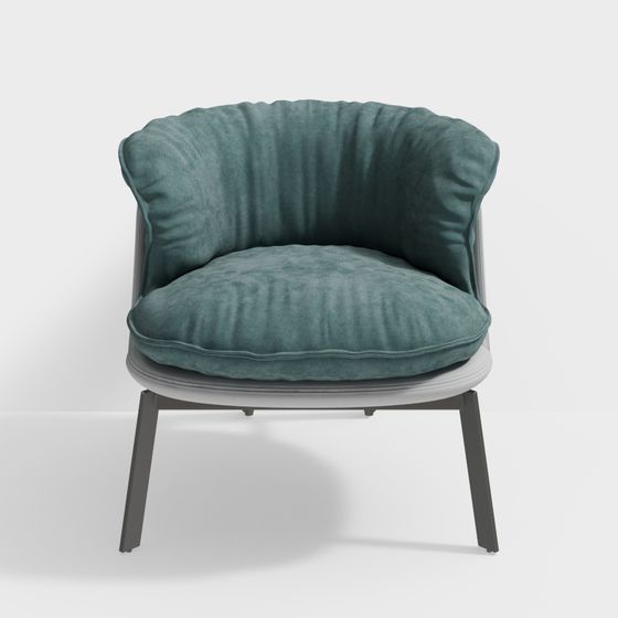 Cozy Velvet Chair 3D model