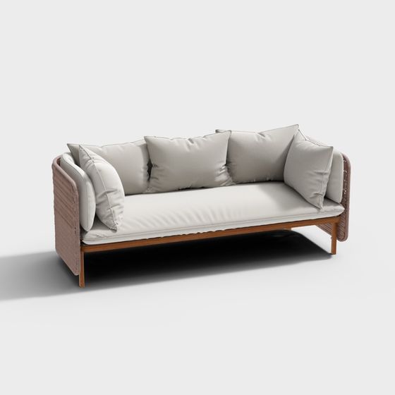 Elegant Low-Poly Sofa 3D model for Modern Interiors
