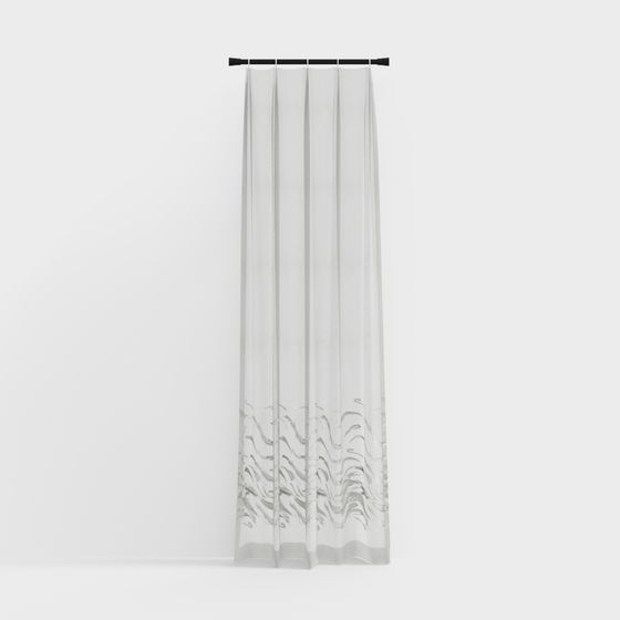 Stylish 3D Curtain Model for Creative Spaces