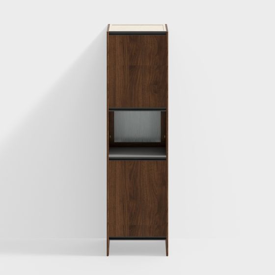 현관 캐비닛-캐비닛 A 창홍 유리-590mm-블랙 월넛