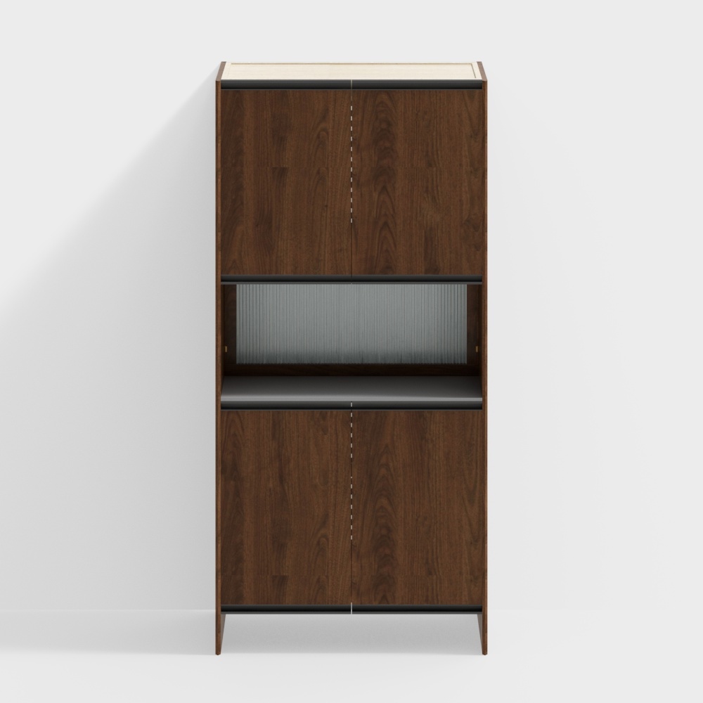 Tủ vào cửa-Tủ A Kính Changhong-1000mm-Gỗ óc chó đen