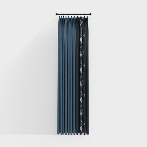 Stylish Low-Poly 3D Curtain Model for Contemporary Spaces