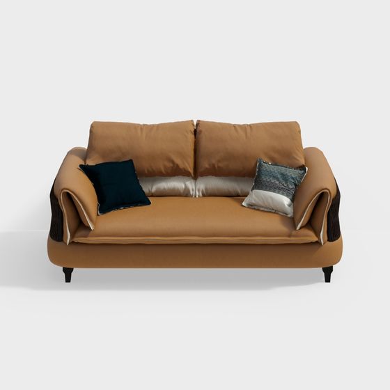 Chic Low-Polygon Sofa 3D Model for Contemporary Spaces