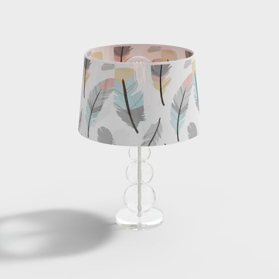 Elegant Feather Lampshade 3D model
