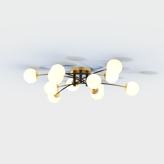 Sleek Low-Poly Chandelier 3D model