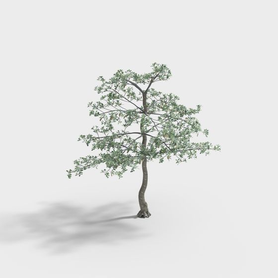 Lifelike 3D Low-Poly Tree Model