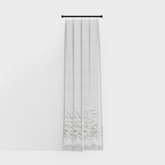 Flowing Curtain 3D Model for Elegant Interiors