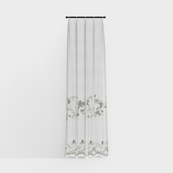 Elegant Sheer Curtain 3D model