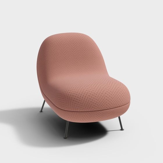 Elegant Low-Polygon Pink Chair 3D model