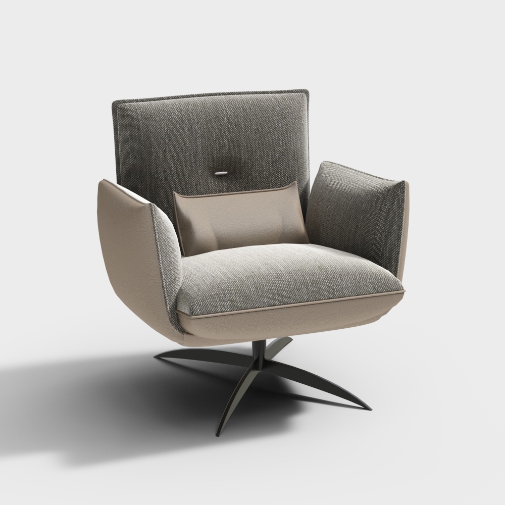 면과 리넨 가죽 라운지체어 - BSNX780