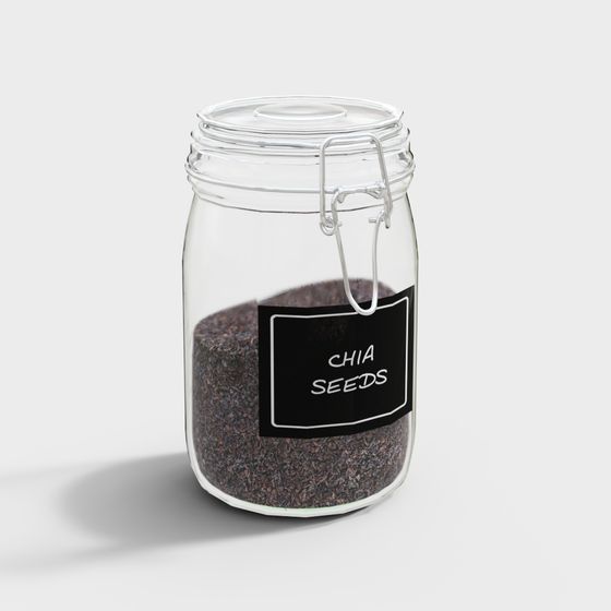 Chia Seeds Jar 3D model