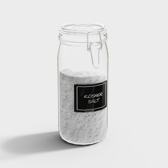 Elegant Kosher Salt Jar 3D model for Creative Use