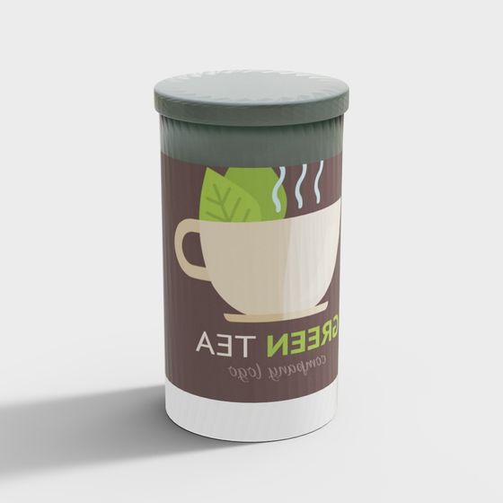 Low-Poly Green Tea Can 3D model