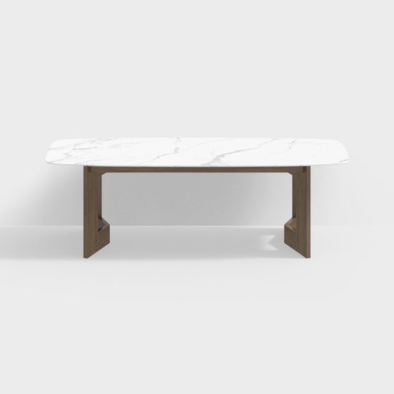 Sophisticated Marble Dining Table 3D model for Modern Spaces