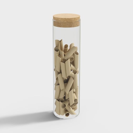 Low-Poly Glass Jar of Pasta 3D model