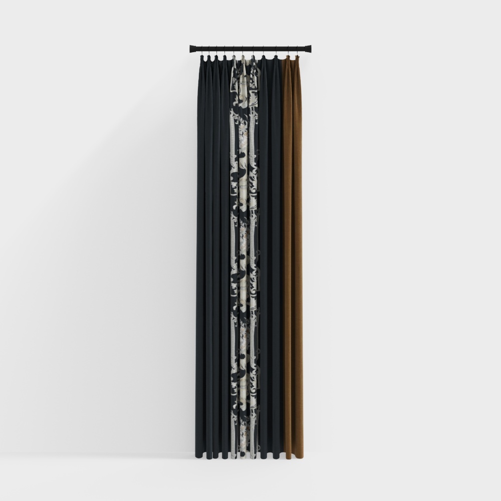 Low-Poly Curtain 3D model for Modern Interiors