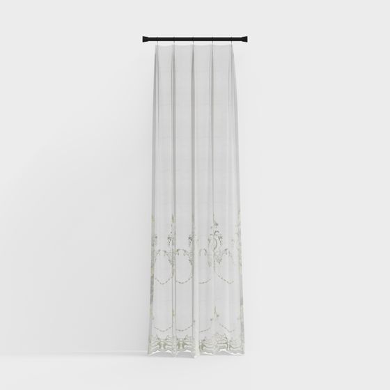 Elegant 3D Curtain Model for Interior Design