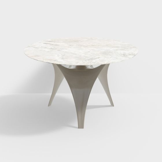 Sophisticated Marble Round Table 3D model for Interiors