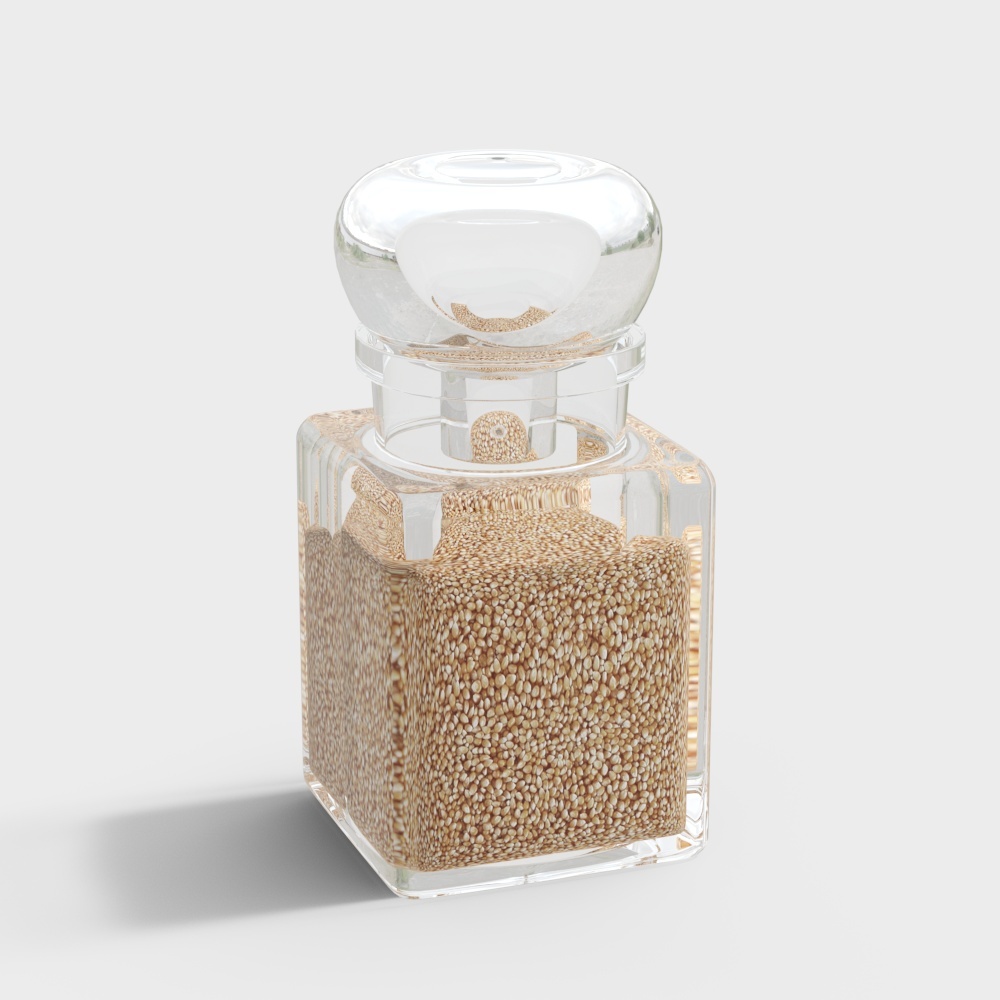 Stylish Transparent Glass Bottle 3D model