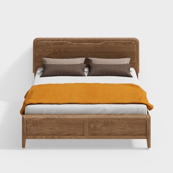 Cozy Retreat Bed 3D model for Modern Interiors