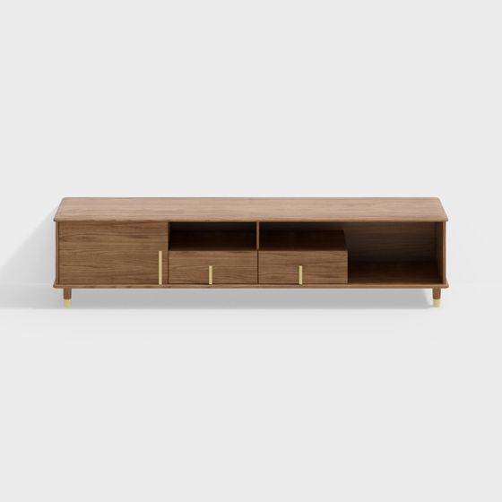 Chic Minimalist TV Cabinet 3D model for Modern Spaces