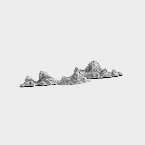 Snowy Mountain Range 3D model for Creative Projects